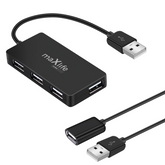 Maxlife USB 2.0 hub USB - 4x USB + juhe 1.5M (must)